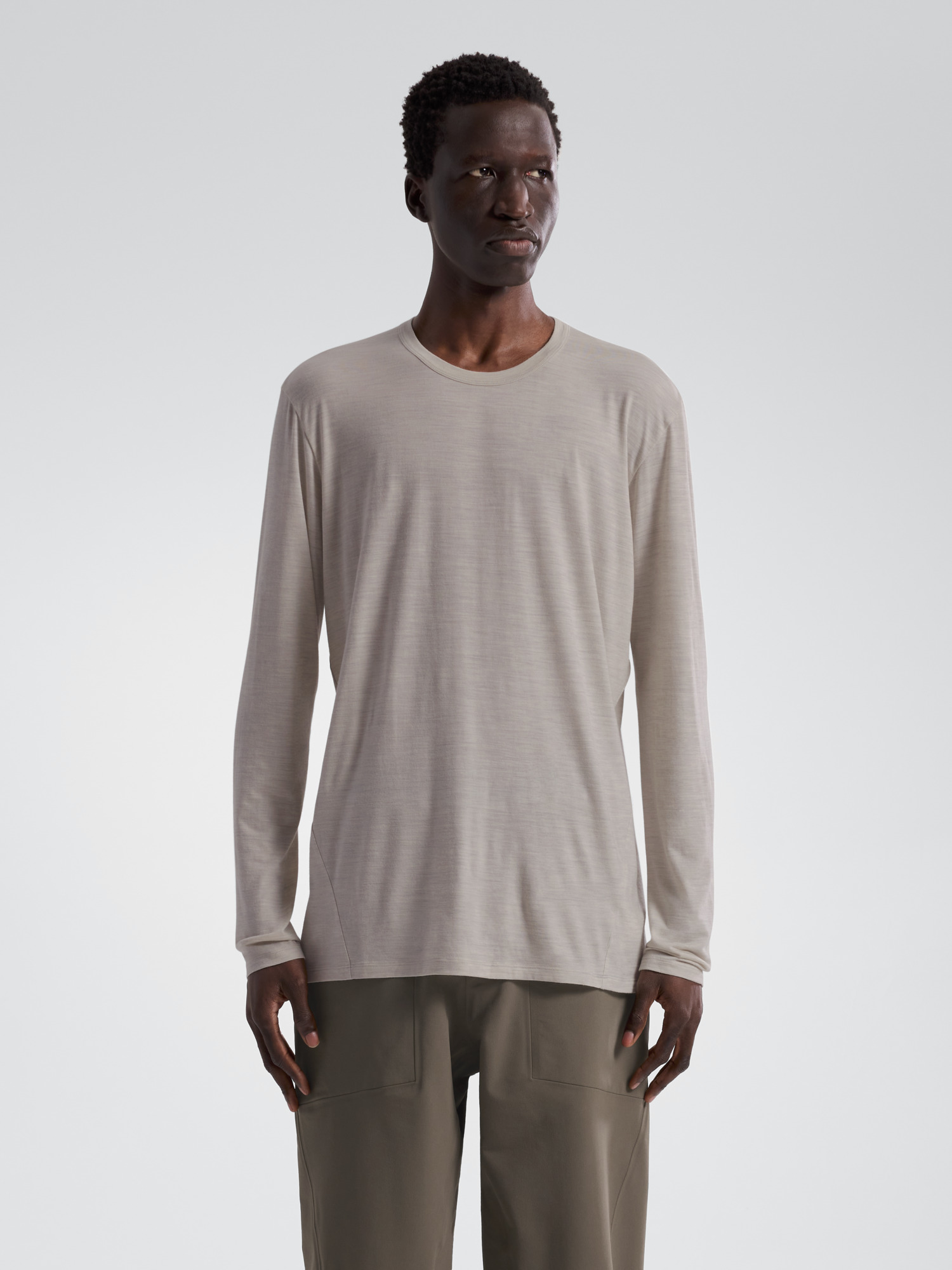 F25-X000007258-Frame-Shirt-LS-Dark-Cocoon-Heather-Front-View