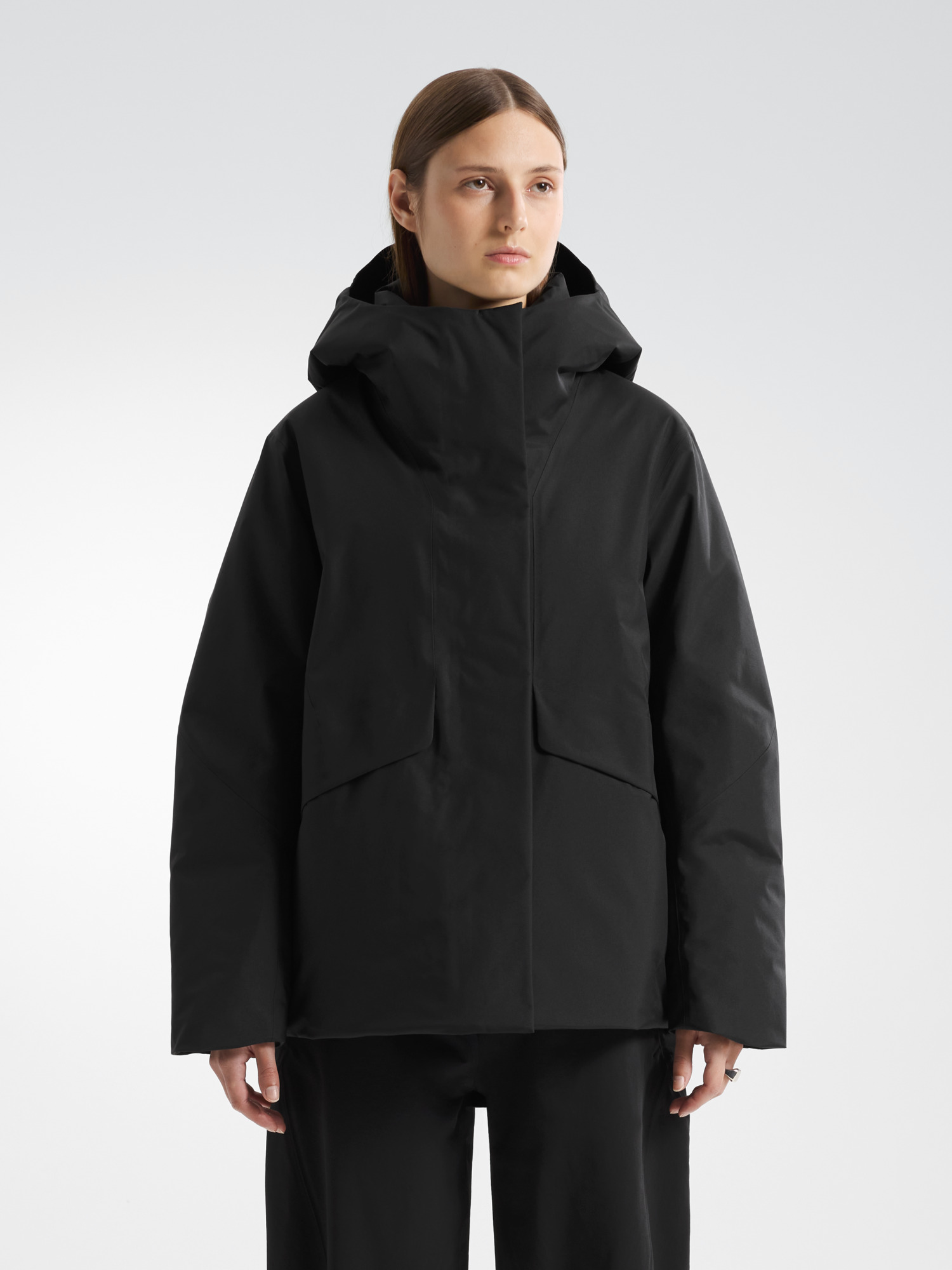 F25-X000009874-Ifora-Down-Jacket-Black-Women-s-Front-View