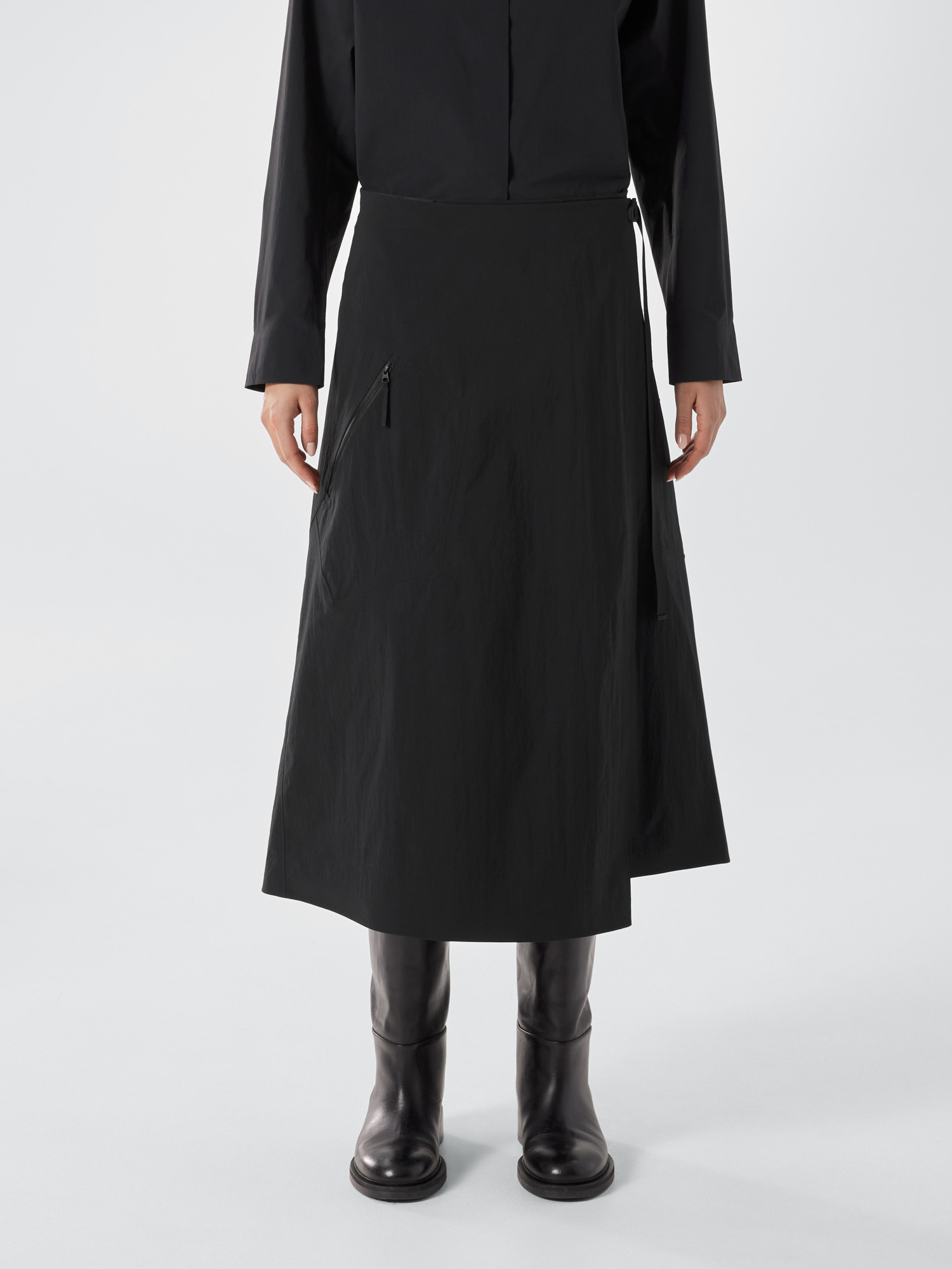 S25-X000009606-Lota-Skirt-Black-Women-s-Front-View